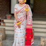 Half Silk block Print Saree
