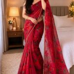 Premium Soft Georgette Saree with Pearl Work
