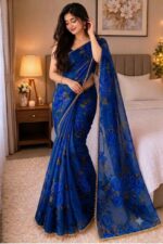 Premium Soft Georgette Saree with Pearl Work - Image 8