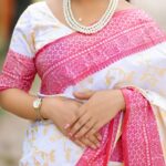 Kashmeri Katan Saree With Blause Pieace